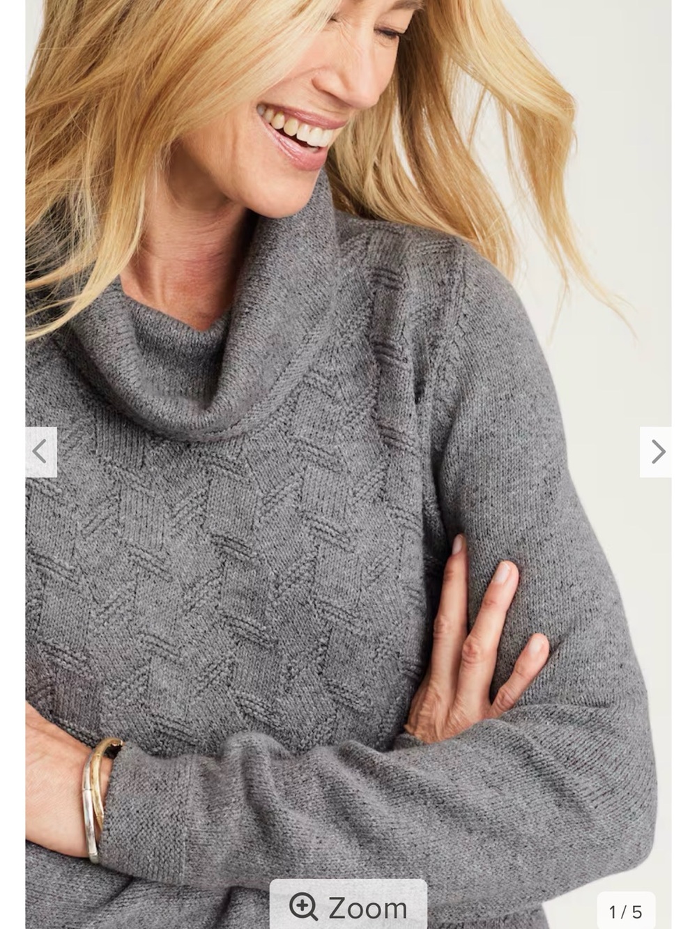 J. Jill Gray Textured Cowl-Neck Sweater